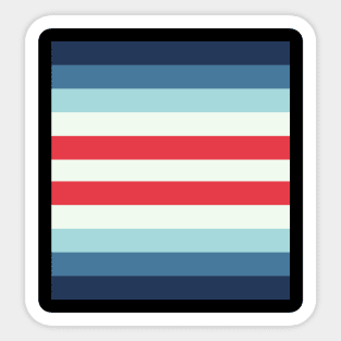 Red and White Line Pattern Sticker